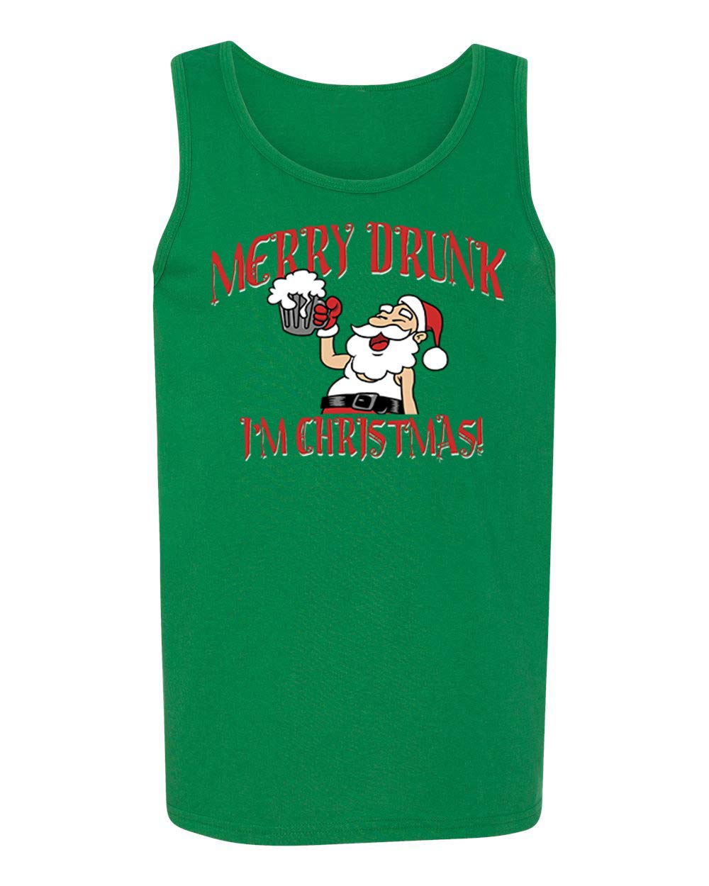 Funny Camalen Drunk Santa Claus Graphic Men's Tank Top - Christmas Party Shirt for Holiday Festivals, Gifts & Casual Wear