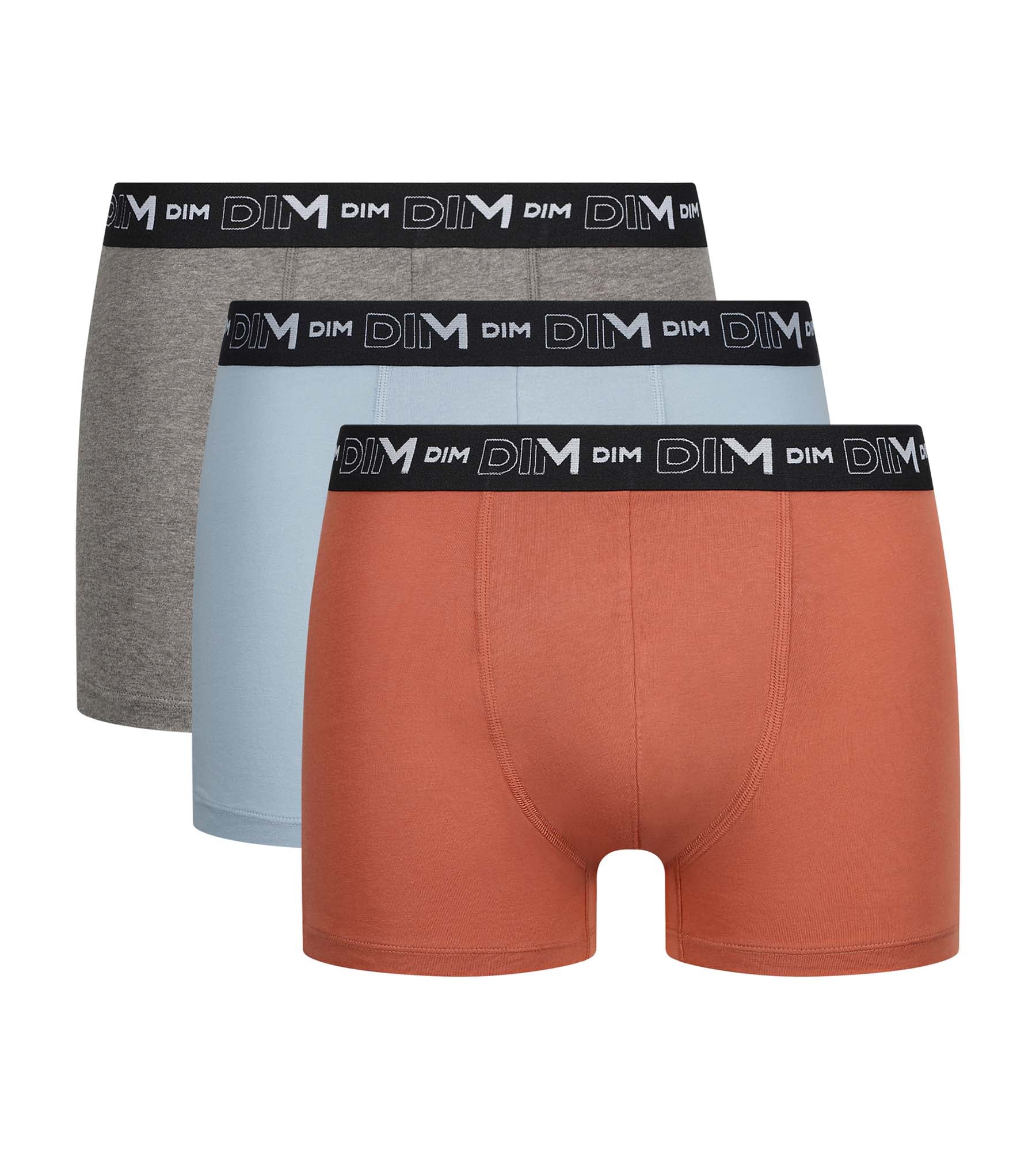 3 Pack Men's Boxer Briefs - Soft Cotton Stretch Underwear in Brown, Blue & Red - Comfortable for Daily Wear, Gym & Travel