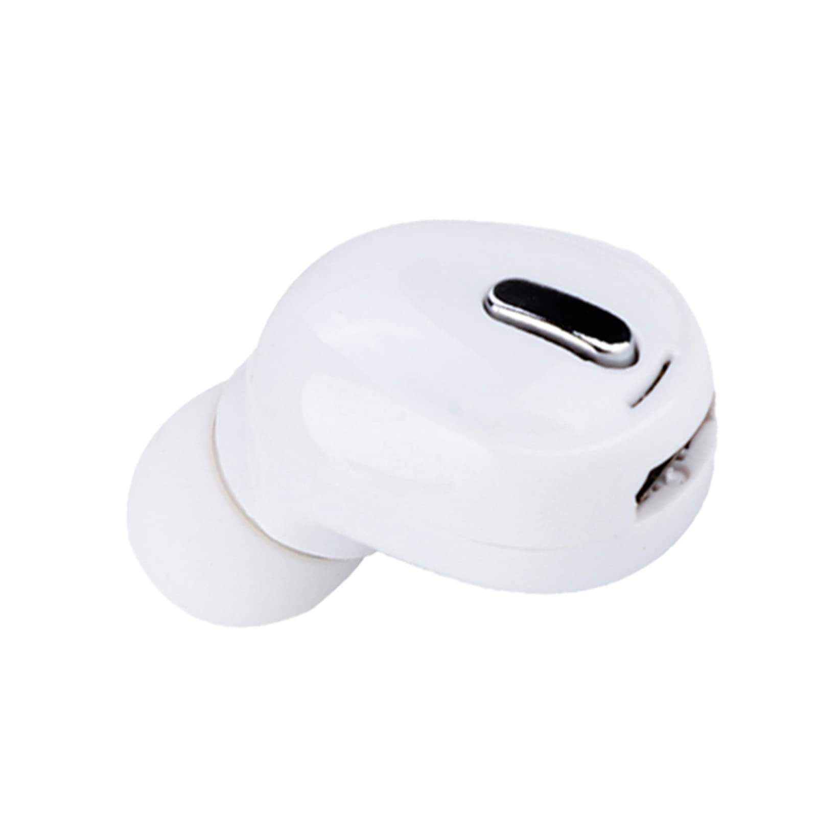 Lazmin Mini Invisible Single Bluetooth 5.0 Wireless Earbud - Universal Sports Earphone for Running, Gym & Workouts - Hands-Free Car Headset for Driving - Compatible with All Smartphones (White) - Perfect for Business, Office & Commuting