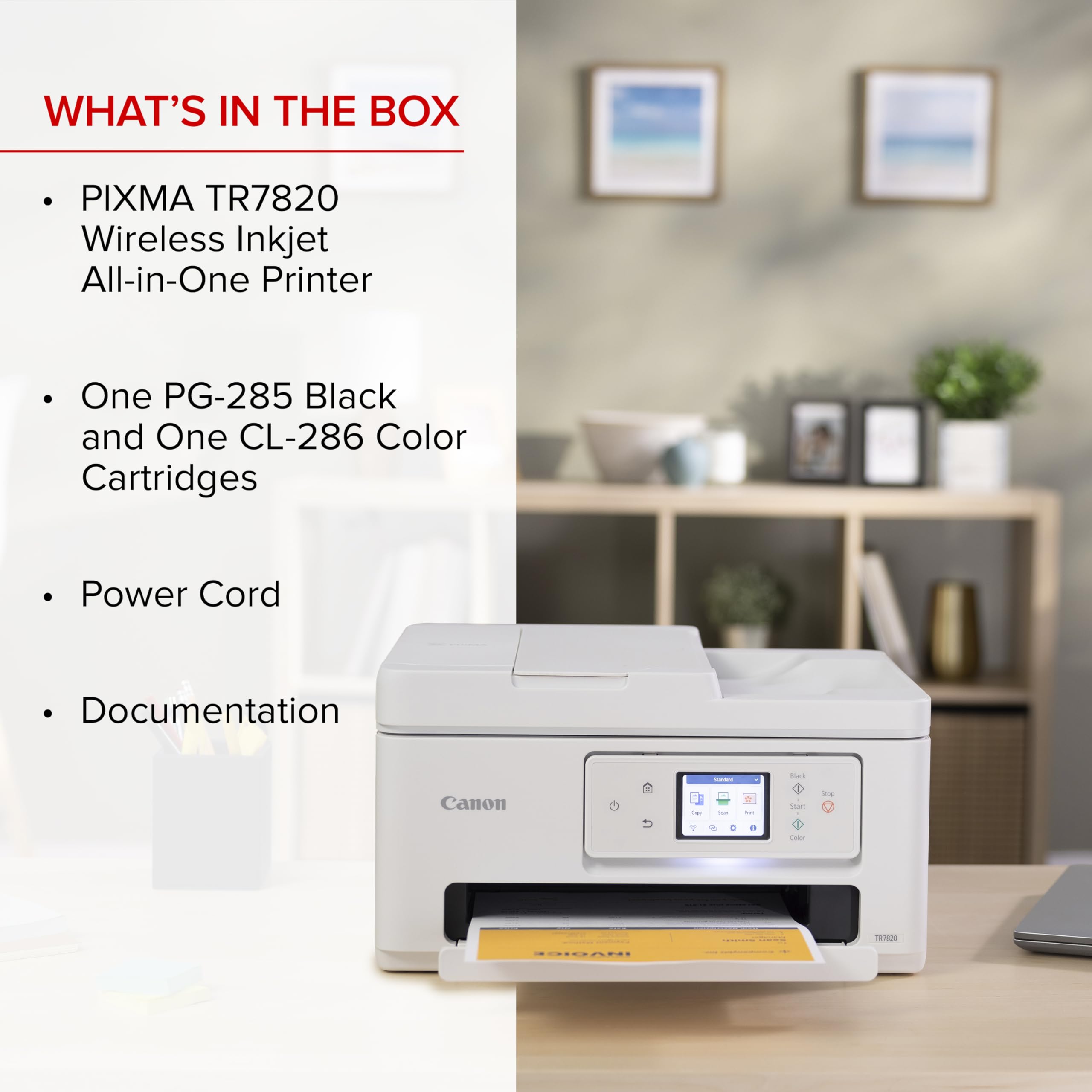 Canon PIXMA TR7820 Wireless All-in-One Printer for Home - Print, Scan, Copy & Fax | Ideal for Home Office, School Projects & Small Business Use