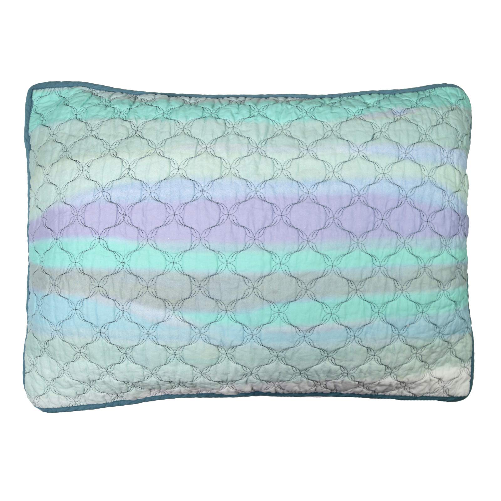 Donna Sharp Pillow Sham - Blue Coastal Summer Surf Decorative Pillow Cover - Standard Size for Bedroom, Living Room, or Beach House Decor