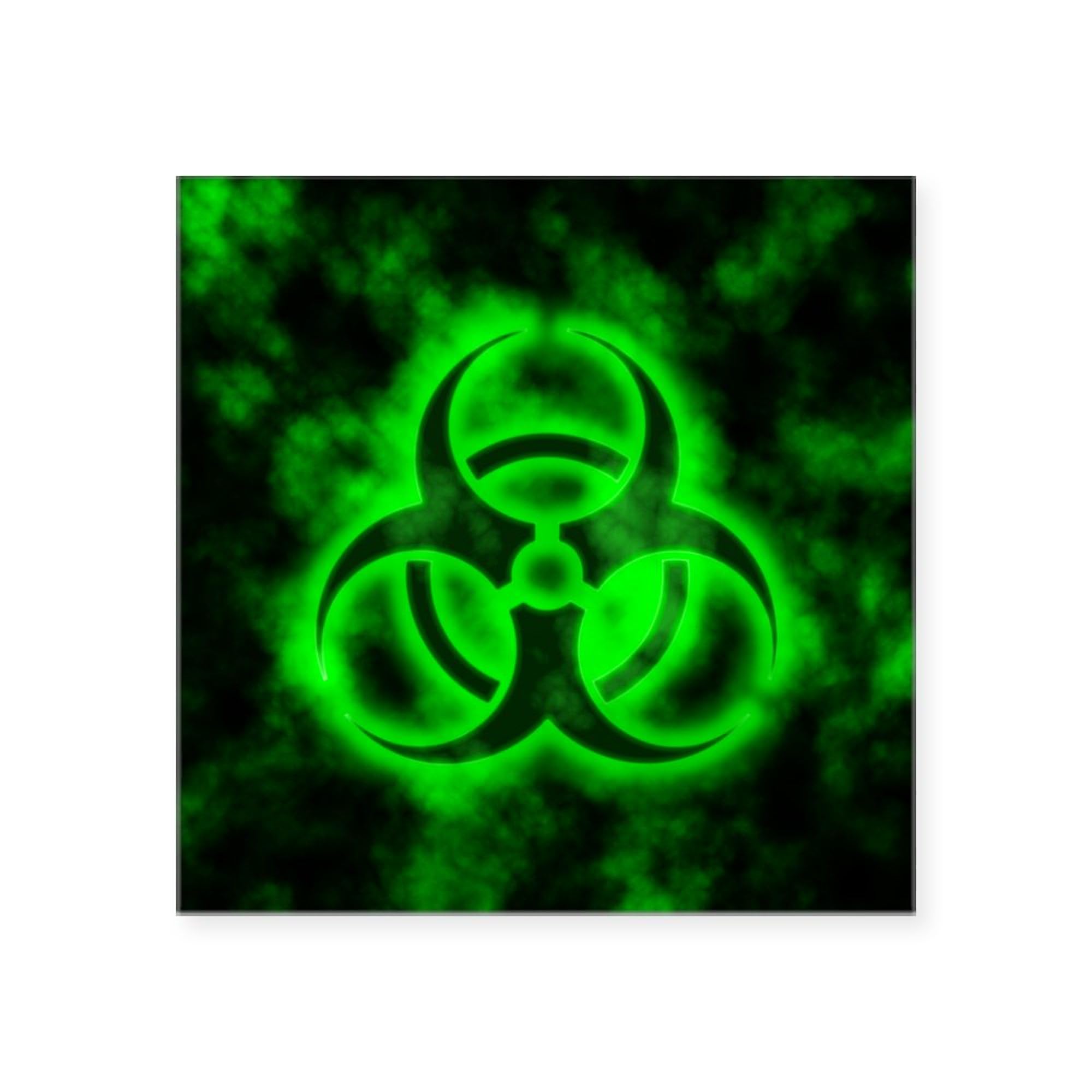 Biohazard Symbol Sticker - Green Square Bumper Decal for Cars, Laptops & Water Bottles | Durable Vinyl, Weatherproof, Easy to Apply