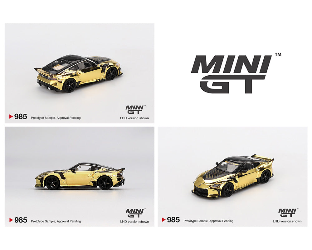 PREORDER MINI GT 1:64 Scale Nissan Z VeilSide FFZ400 Diecast Model Car in Gold Chrome - Perfect for Collectors, Display & Racing Enthusiasts