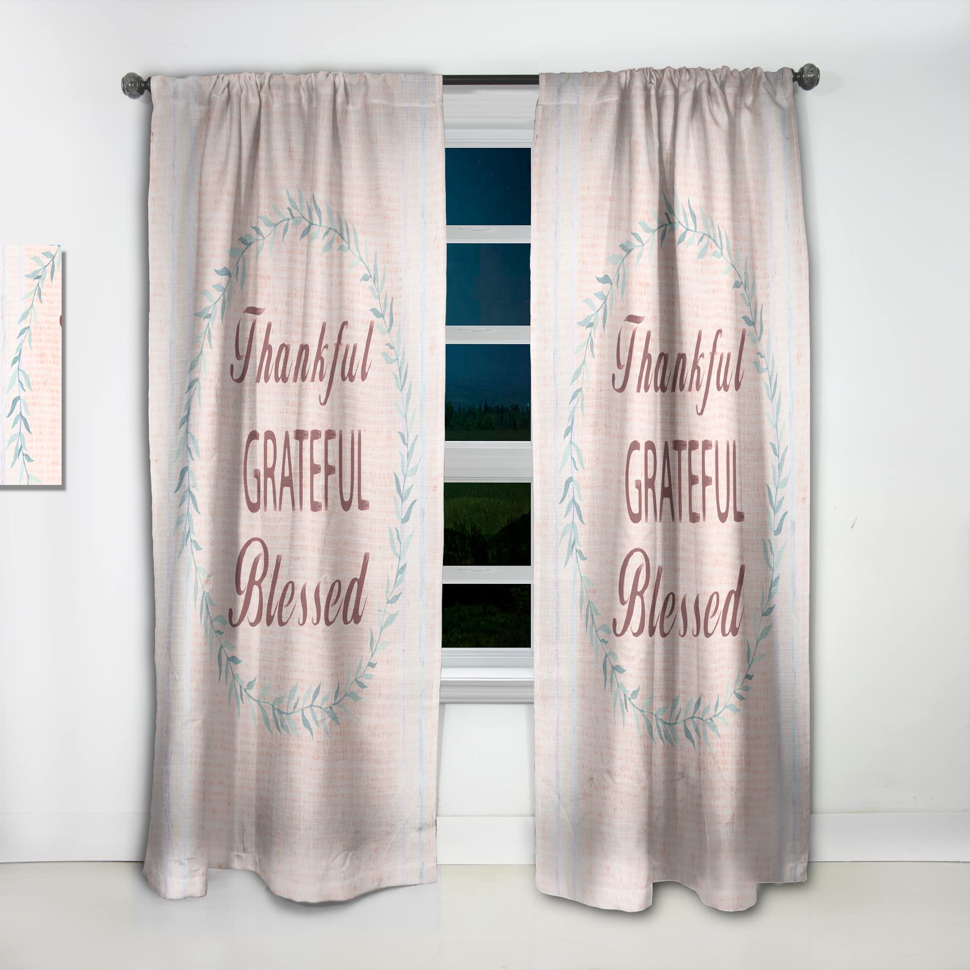 Farmhouse Floral Blackout Curtains - Thermal Insulated Window Drapes for Bedroom & Living Room - 52x95 Inch Single Panel - Home Decor for Cozy Farmhouse Style