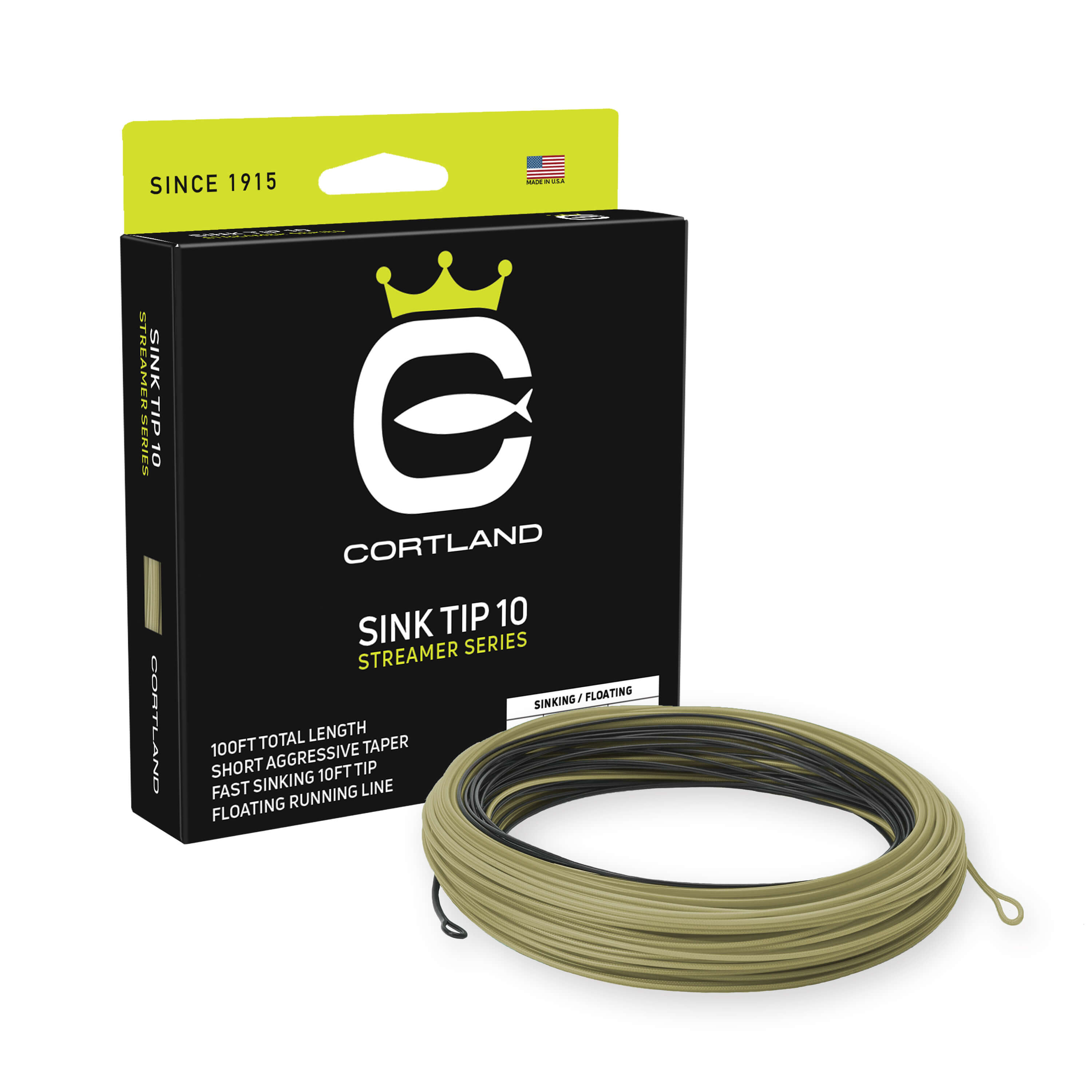 Premium 10ft Streamer Sink Tip Fly Fishing Line - Ideal for Trout & Bass Fishing in Rivers & Lakes
