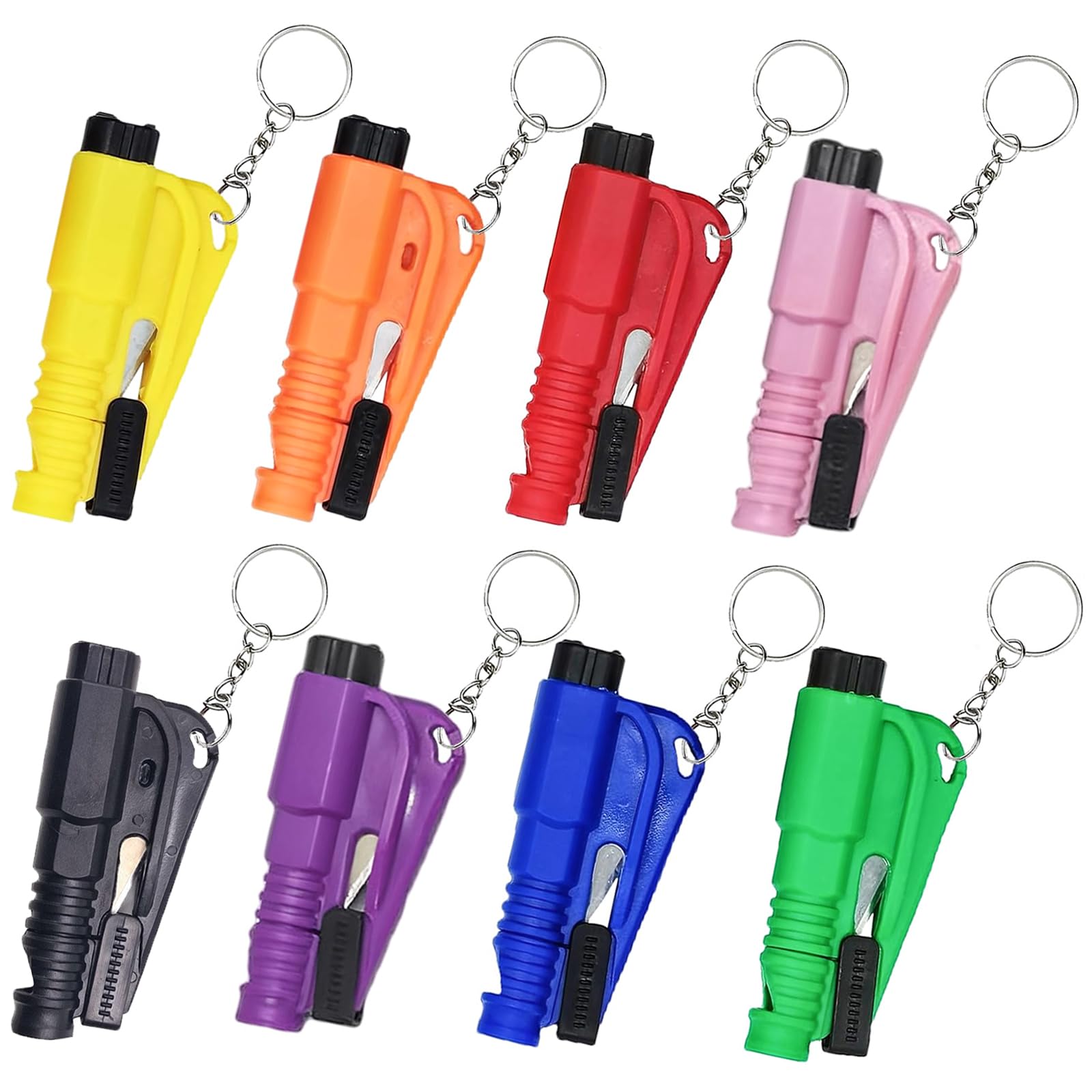 8-Piece Emergency Car Escape Tool Kit - 3-in-1 Window Breaker & Seatbelt Cutter - Automotive Safety Glass Hammer for Vehicle Accidents - Perfect for Roadside Emergencies & Disaster Preparedness