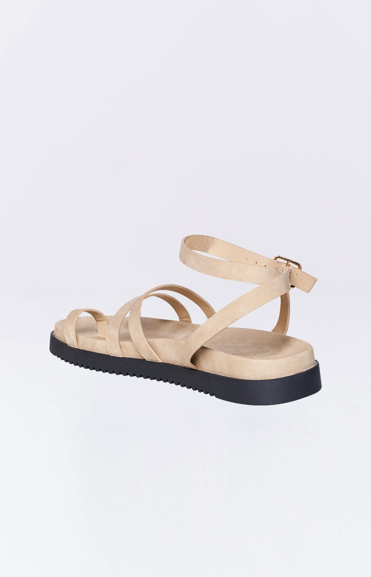 Billini Astrid Taupe Sandals for Women - Comfortable Summer Slide Sandals with Cushioned Footbed | Perfect for Beach, Vacation & Casual Outfits