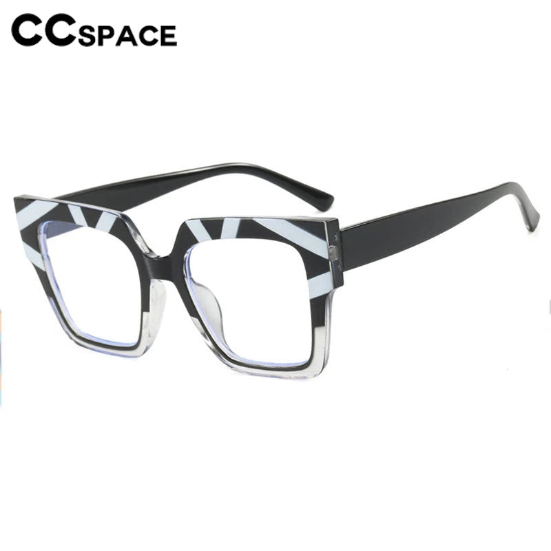 CCspace Women's Full Rim Square Thick Polycarbonate Eyeglasses Frame 301255 - Lightweight & Durable for Work, Reading & Daily Fashion