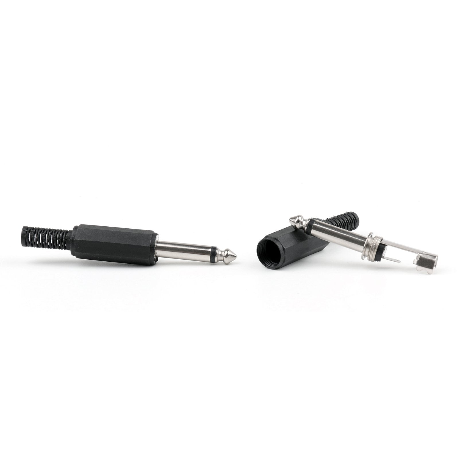 10 Pcs 6.35mm (1/4 Inch) Mono Male TRS Audio Plug Connector - Gold Plated for Guitar, Amplifier, and Professional Audio Equipment