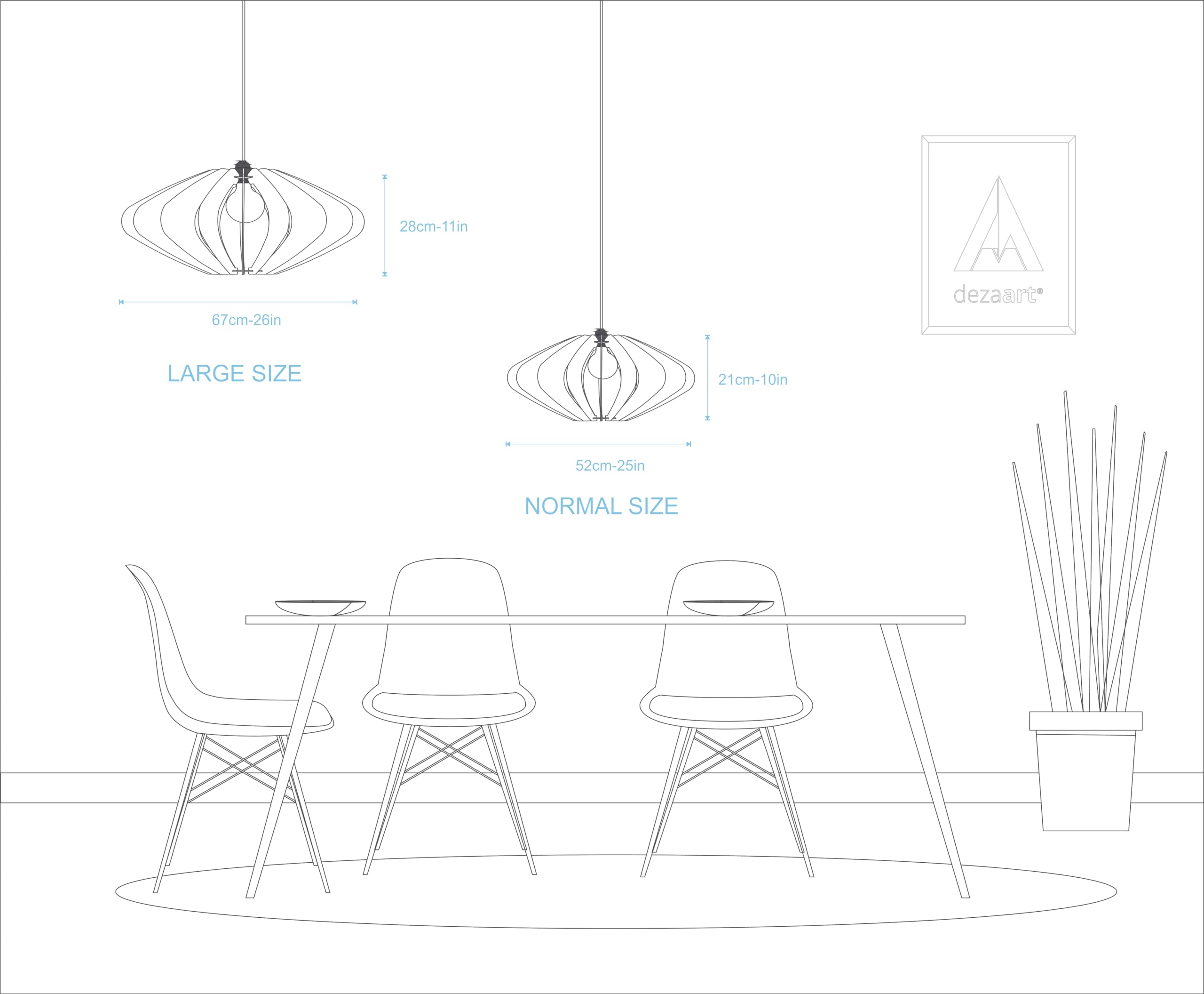 ELEIPSE Wood Pendant Light - Mid Century Modern Chandelier with Natural Wood Finish | Hanging Lamp for Dining Room, Kitchen Island, Living Room & Bedroom | Modern Light Fixture for Home Decor