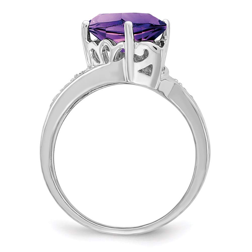 925 Sterling Silver Amethyst & Diamond Ring for Women | Elegant Fine Jewelry Gift for Her | Perfect for Anniversaries, Birthdays & Special Occasions