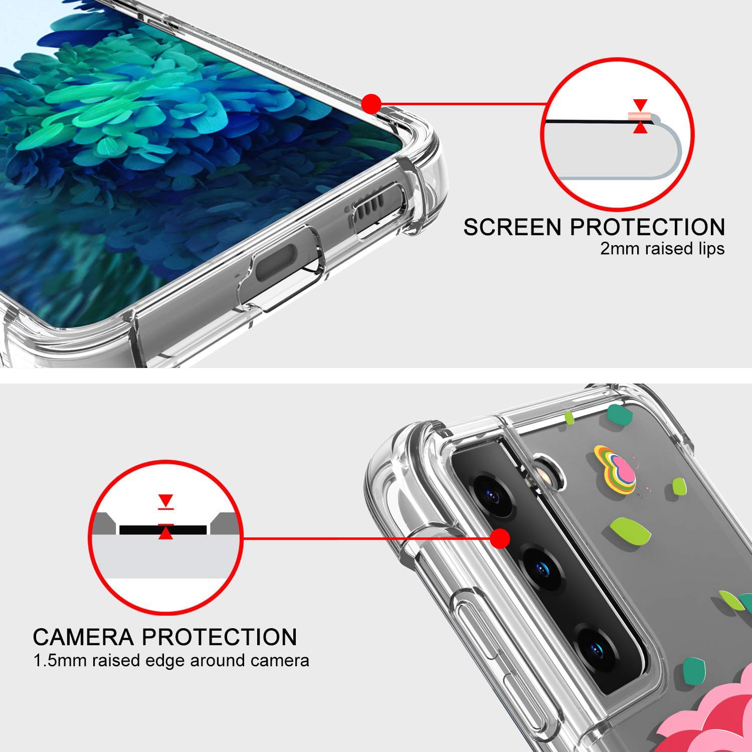 CoverON Slim Flexible TPU Clear Phone Case for Samsung Galaxy S21 Plus 5G - Owl Design | Perfect for Everyday Protection & Style