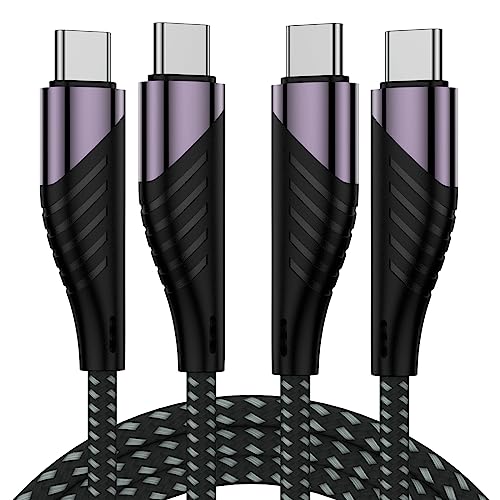 2-in-1 Multi Charging Cable (2-Pack, 4ft) - 60W Fast Charging USB C to C & USB A to C Nylon Braided Cable for iPhone, Android, iPad, Samsung, Switch - Perfect for Travel, Office & Home Charging