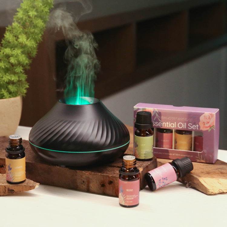 Creative Flame Air Diffuser - Essential Oil Aromatherapy Diffuser for Home, Office, Yoga & Spa - Relaxing Scented Mist Humidifier with LED Lights - Perfect for Stress Relief & Better Sleep