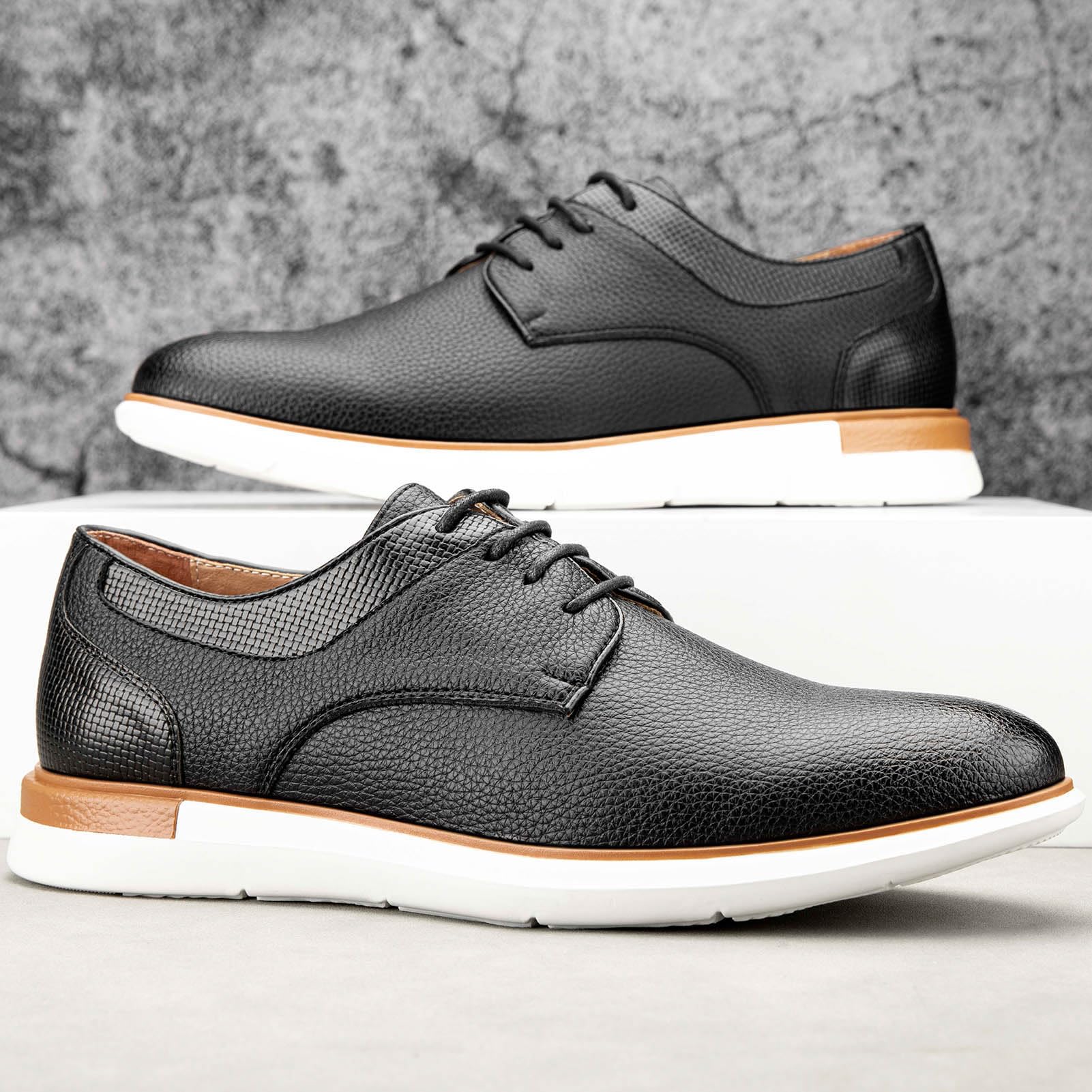 Meijiana Men's Oxford Dress Shoes - Genuine Leather Lace-Up Business Casual Shoes for Work & Formal Occasions | Comfortable Office & Wedding Footwear