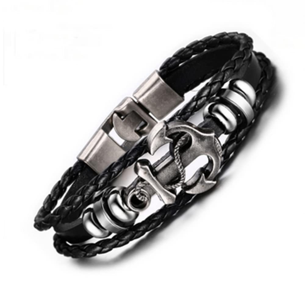 Premium Bracelet Making Kit with Leather String - Handmade Cowhide Leather Wrap Bracelet & Vintage Anchor Cuff Bracelet for Men, Women, Couples (DIY Jewelry Making, Gift for Lovers, Anniversary Present) - Perfect for Crafting, Fashion Accessories & Romantic Gifts