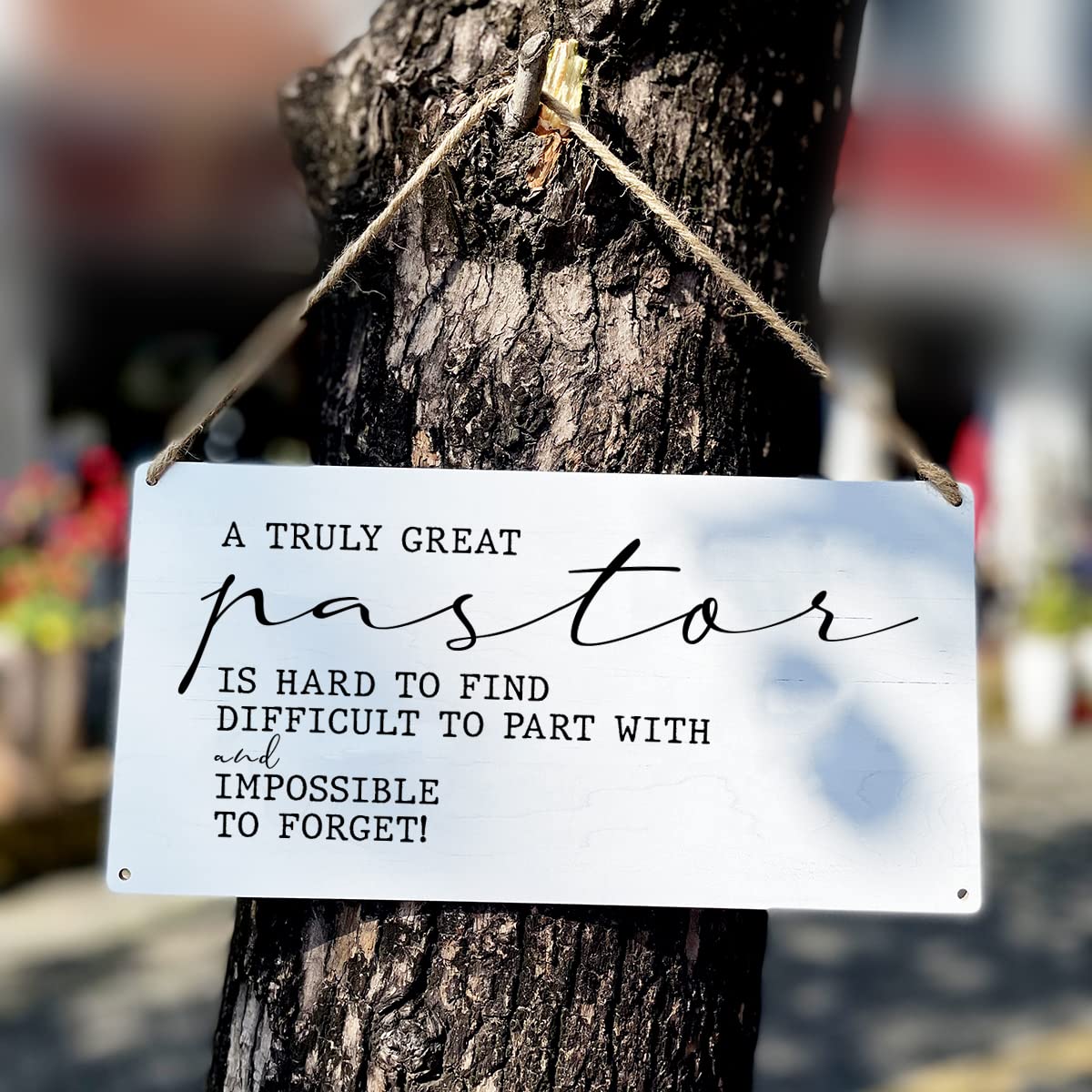 Bible Verse Wall Decor - 'A Truly Great Pastor is Hard to Find' Wooden Sign, Christian Home Decor, Farmhouse Wall Plaque for Living Room, Church, Office & Gift