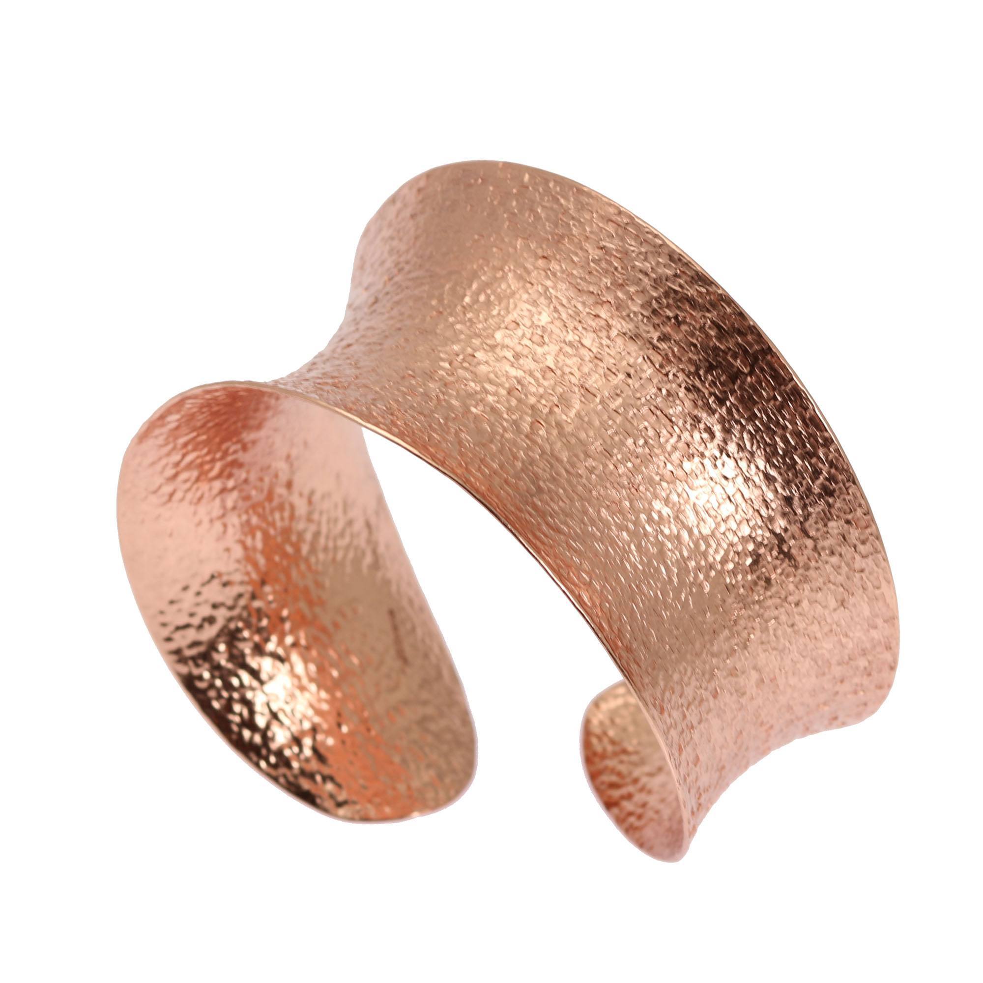 Handmade Textured Anticlastic Copper Bangle Bracelet for Women - Boho Chic Jewelry Gift for Her - Perfect for Weddings, Parties & Everyday Wear