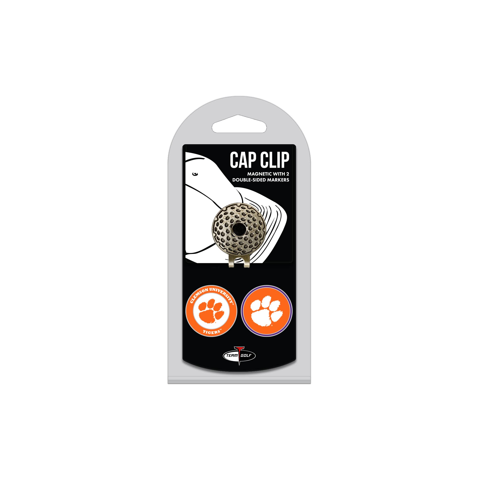 NCAA Golf Cap Clip with 2 Removable Magnetic Ball Markers - Double-Sided Enamel Hat Accessory for Golfers | Perfect for Golf Tournaments, Practice & Fan Support