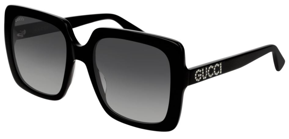 Gucci GG0418S Black Grey Gradient Acetate Sunglasses - Made in Italy | Luxury Designer Shades for Women & Men - Perfect for Outdoor Activities, Beach & Fashion Statements