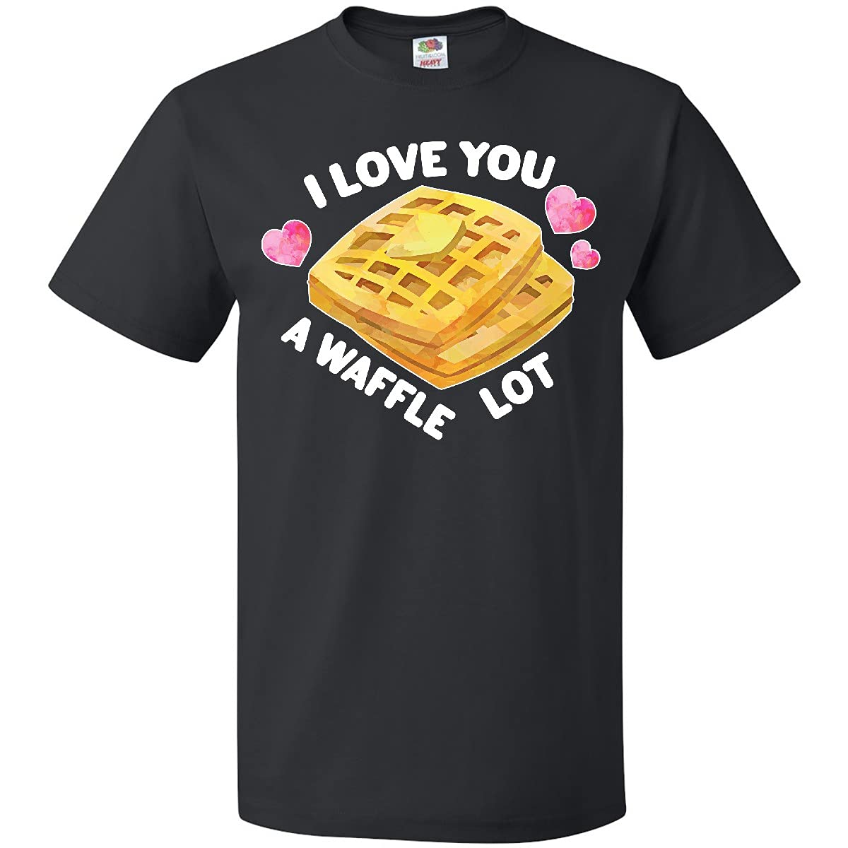 Inktastic Valentine's Day 'I Love You a Waffle Lot' Heart Print T-Shirt - Cute Couple Gift for Anniversary & Romantic Date Nights