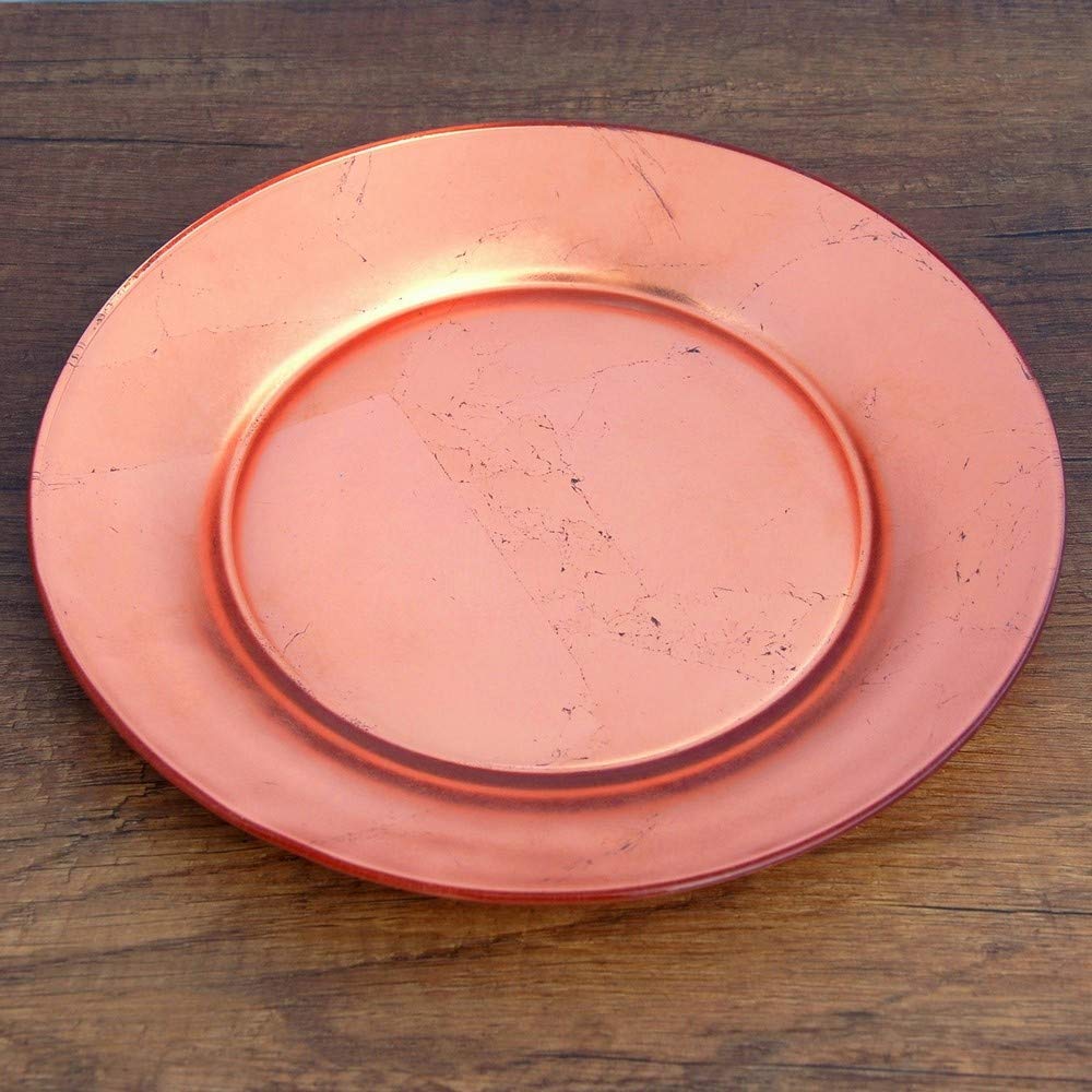 Premium Rose Gold Gilt Pomegranate Salad Plates - Set of 4 Elegant Dinnerware for Fine Dining, Wedding Registry & Holiday Entertaining