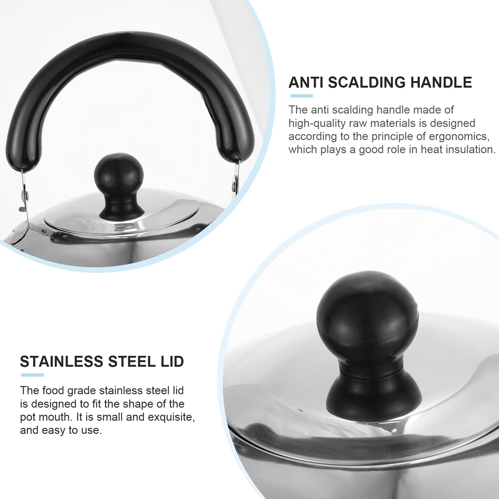 **Hemoton 1-Piece Stainless Steel Whistling Tea Kettle - Modern Gas Stove Water Boiler for Tea, Coffee & Hot Chocolate - Portable & Durable for Home, Camping & Office Use**