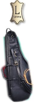 Levys LM200a Professional Leather Alto Saxophone Case - Durable & Protective Sax Bag for Musicians, Students, and Performers - Perfect for Gigs, Practice, and Travel
