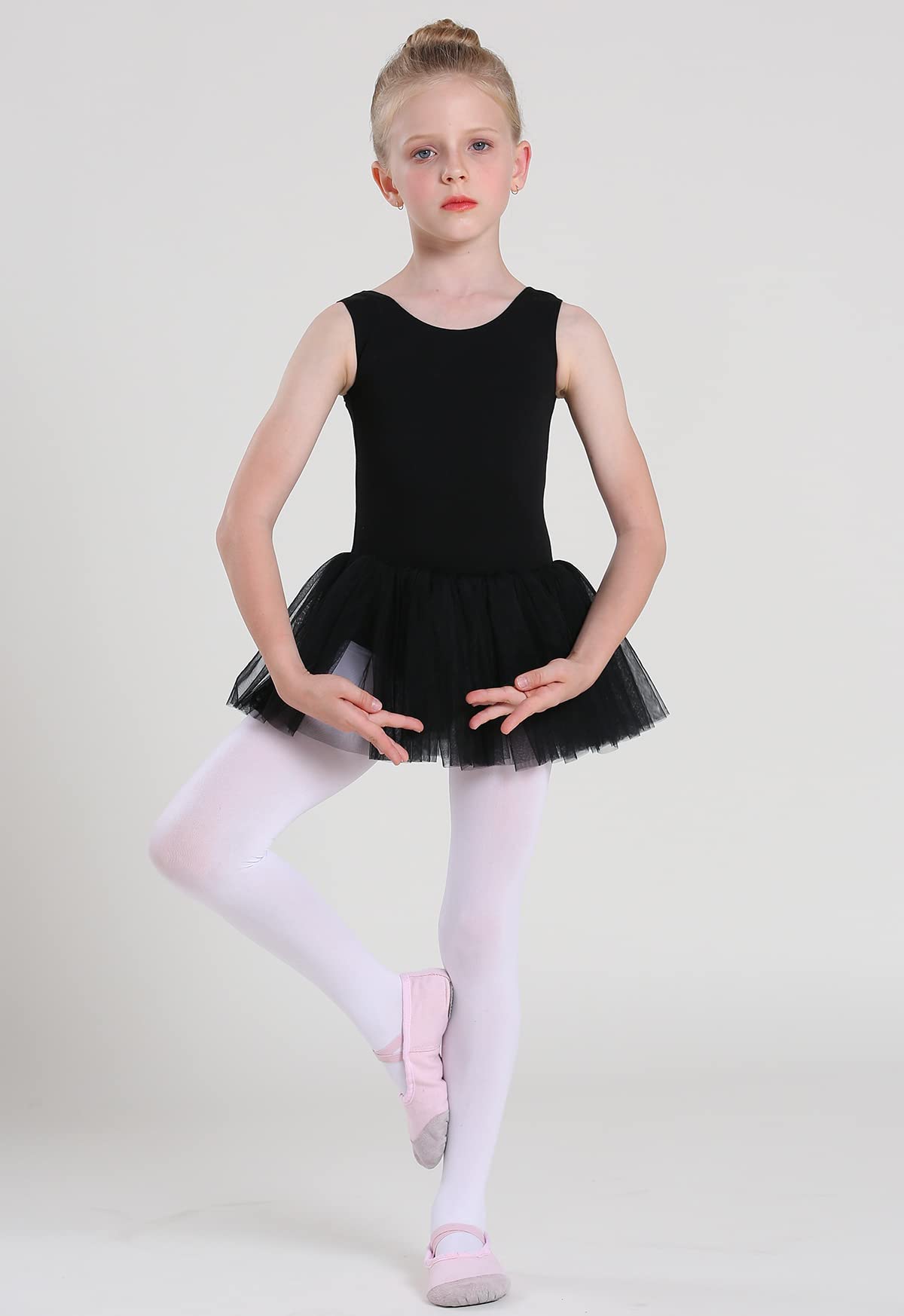 Girls Ballet Leotard with Skirt - Toddler Dance Outfit for Gymnastics & Ballerina Performance | Classic Short Sleeve Leotard Dress for Dance Class, Recital & Playtime