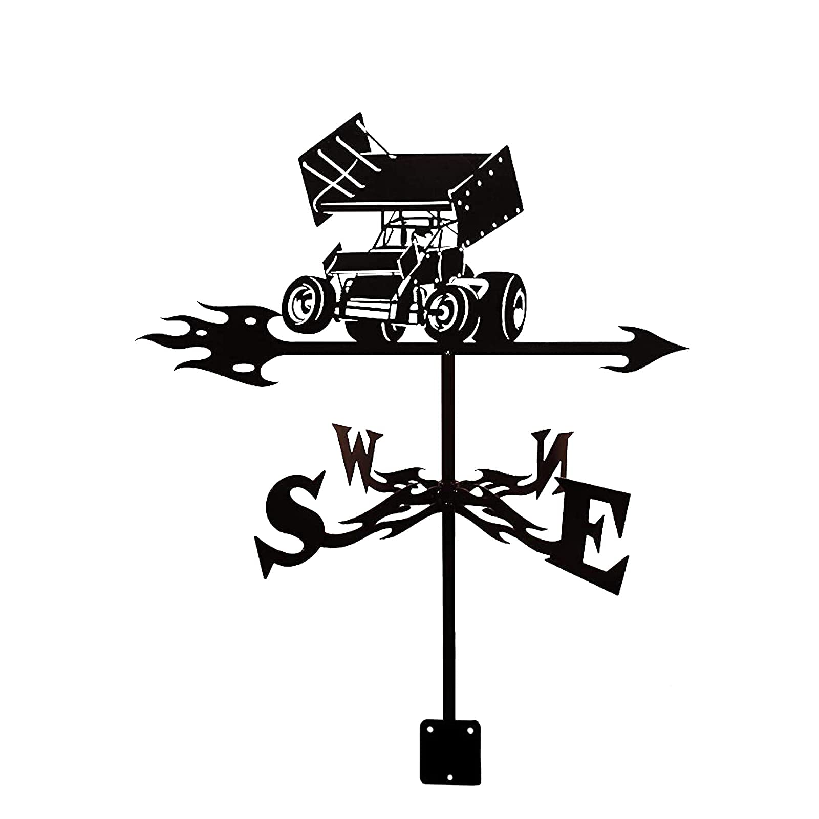 Stainless Steel Sprint Car Weather Vane with Anti-Rust Coating - Durable Outdoor Farm & Yard Roof Decor for Garden, Barn, or Garage - Wind Direction Indicator for Racing Enthusiasts