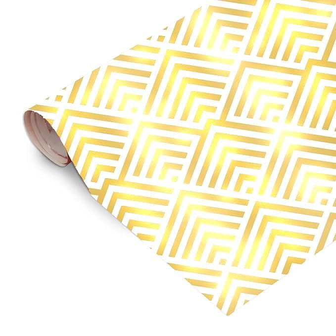 AccuPrints 6-Pack Premium Gift Wrapping Paper Rolls - Gold Theme Design for Birthday, Christmas & Holiday Presents - High-Quality Gift Wrap Sheets for Party, Wedding & Special Occasion Packaging