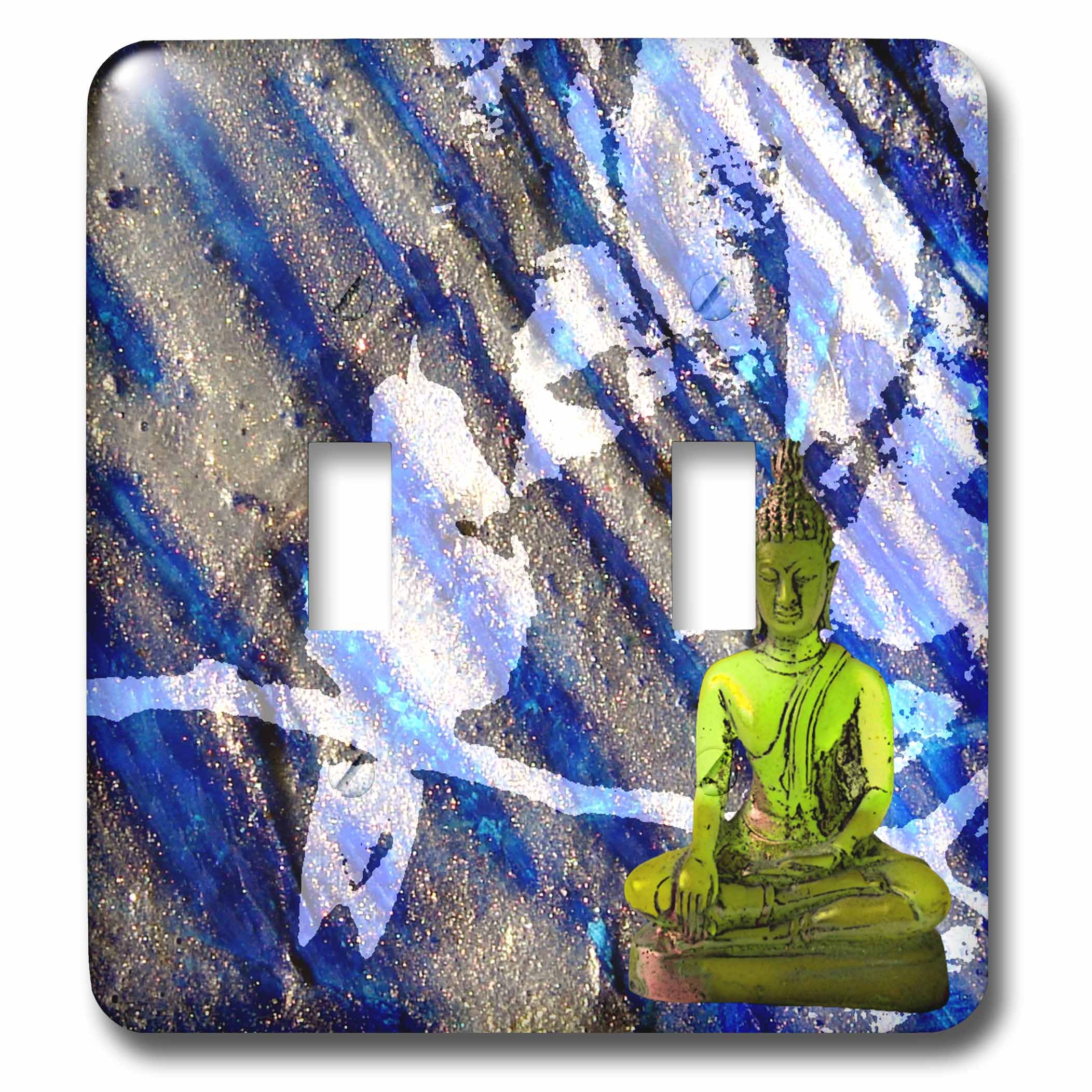 3D Rose Light Switch Cover - Mixed Media Buddha Design by Angelandspot - Decorative Wall Plate for Living Room, Bedroom, or Meditation Space