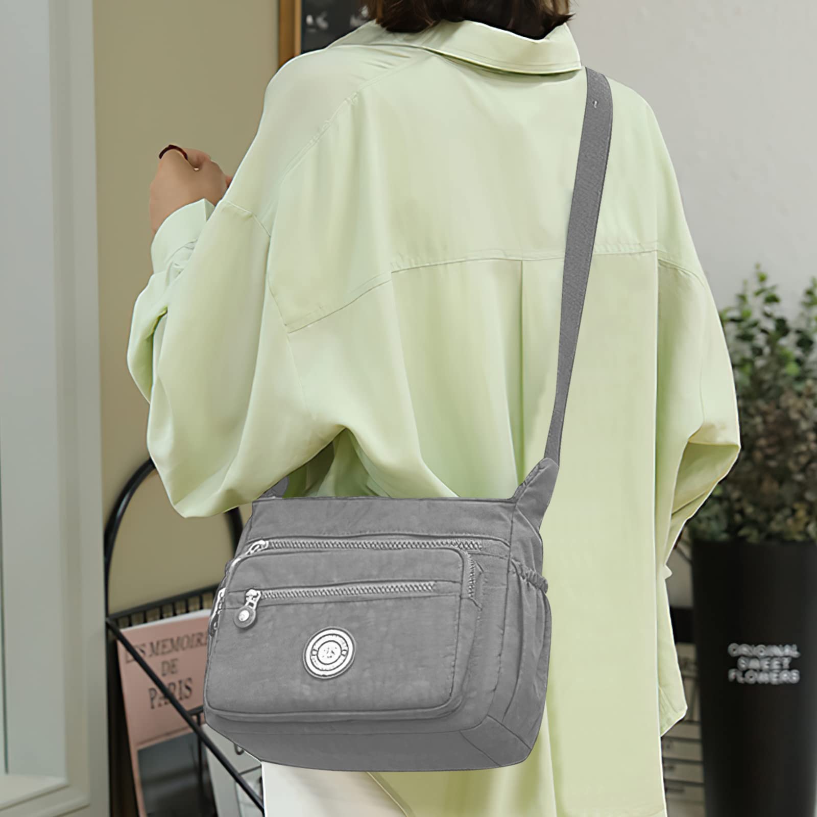 Stylish Women's Shoulder Bag - Multi-Pocket Crossbody Purse with Waterproof Nylon Material for Daily Use, Travel & Work | Fashionable Ladies Tote Handbag for Office, Shopping & Weekend Outings
