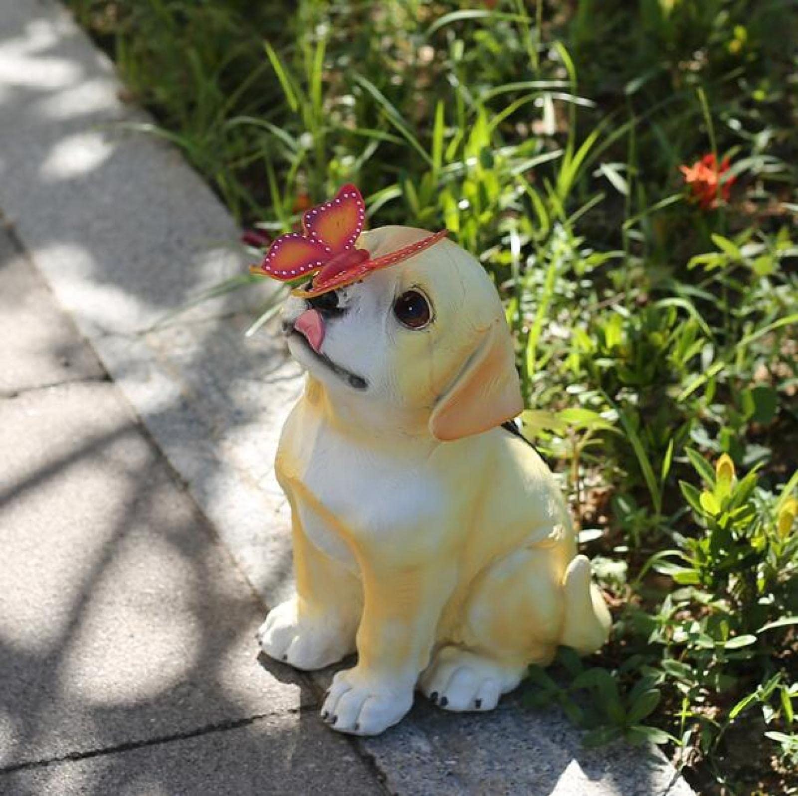 Solar Powered Squirrel Cat Dog Garden Statue with LED Lantern - Outdoor Solar Animal Decor for Patio, Yard, Lawn - Perfect for Nighttime Landscape Lighting & Garden Decoration