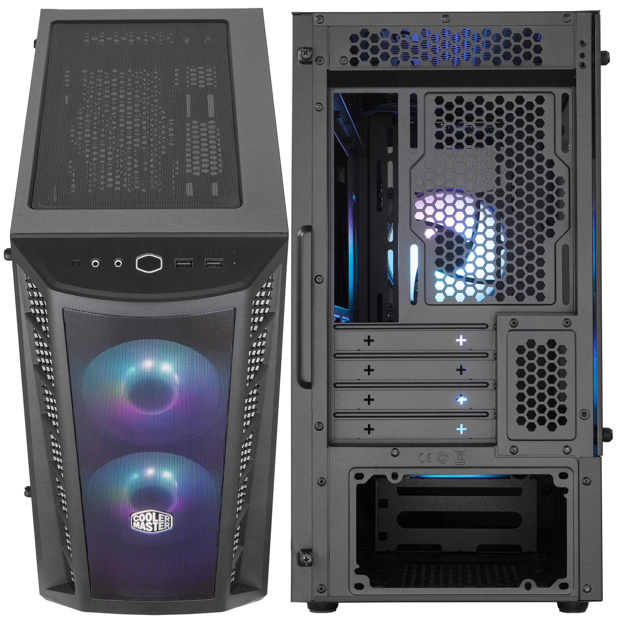 Cooler Master MasterBox MB311L ARGB Micro-ATX PC Case - Dual ARGB Fans, Mesh Front Panel, Tempered Glass Side Panel for Optimal Airflow | Perfect for Gaming Rigs & Workstation Builds