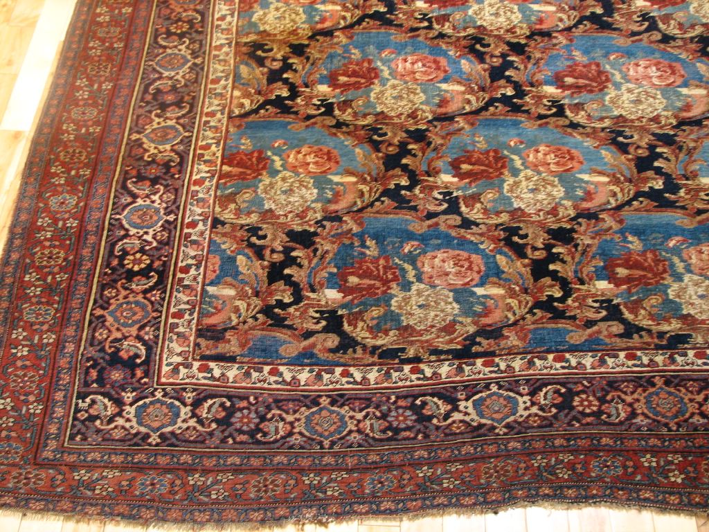 Antique Gol Farang Bijar Handwoven Traditional Persian Rug - JF3246 - Perfect for Living Room, Bedroom & Home Decor