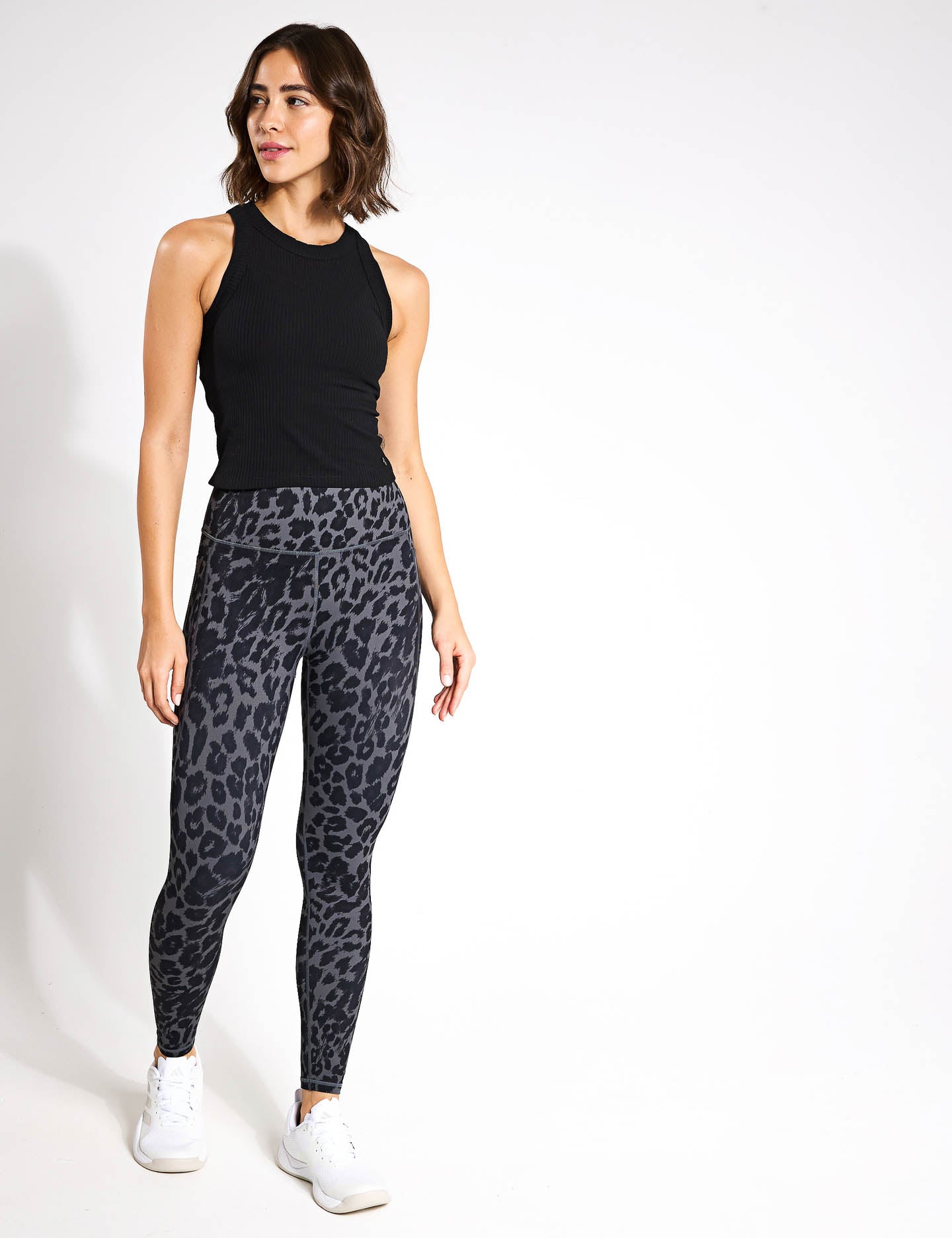 Becca High Waist Leggings - Mineral Grey Leopard Print Yoga Pants for Women | Workout, Running, Lounge & Everyday Wear