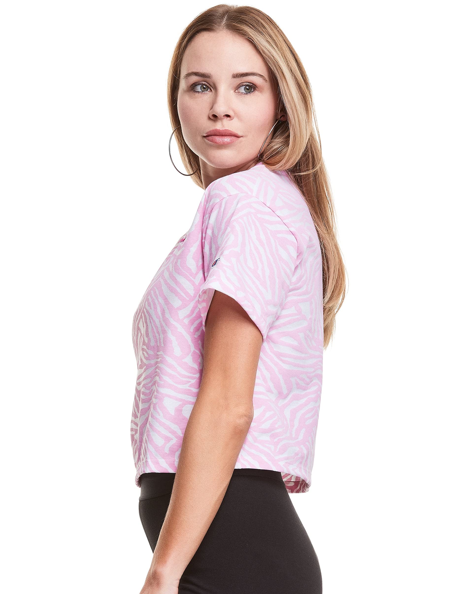 Champion Women's Graphic Cropped T-Shirt - Soft Cotton Casual Tee for Workout, Gym & Streetwear Fashion (Retired Colors Collection)
