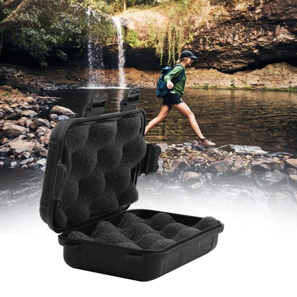 Alomejor Waterproof Airtight Survival Storage Box - Shockproof Plastic Container for Outdoor Camping, Hiking, Emergency Kits & Travel Gear (Black, Small Size)