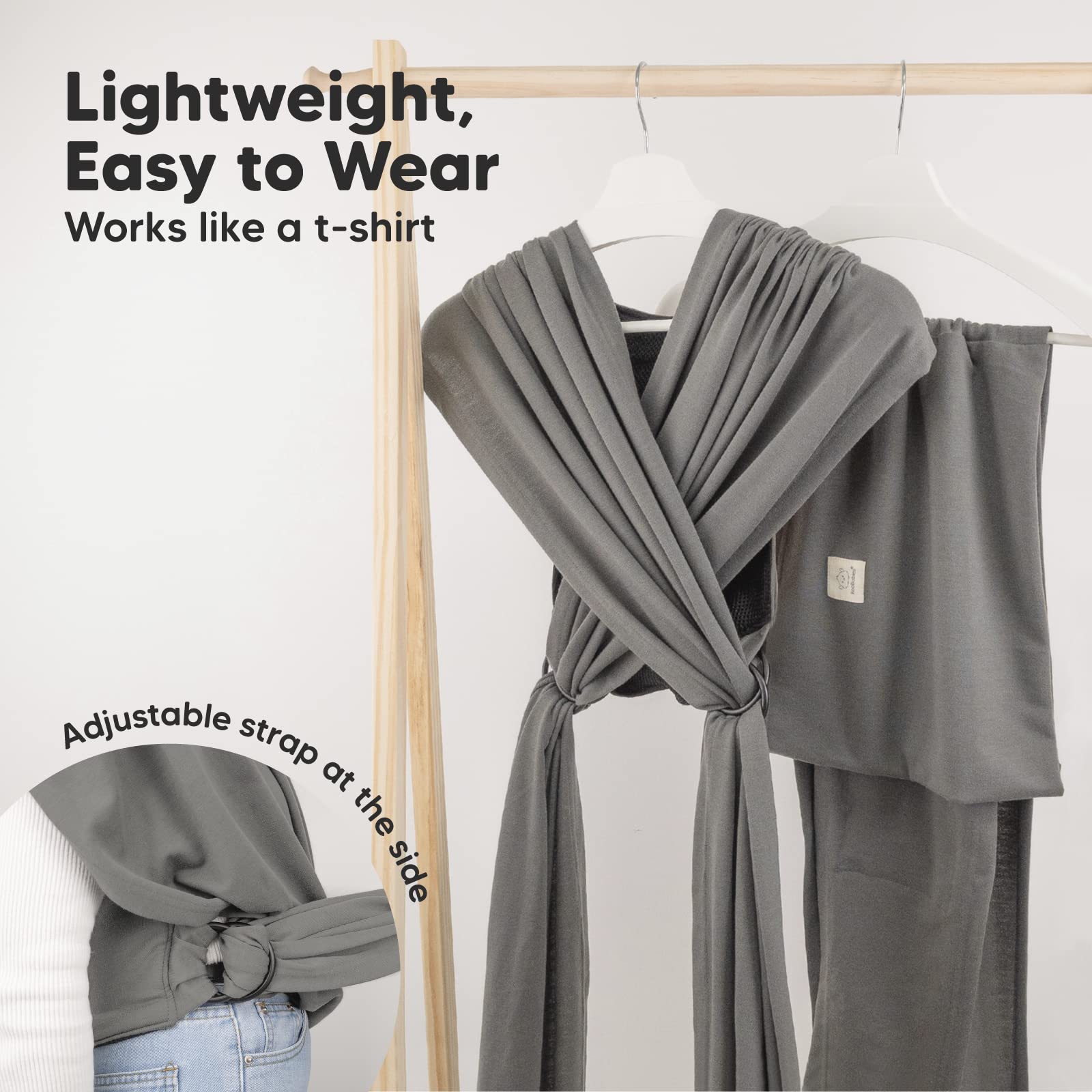 KeaBabies Baby Wrap Carrier & Diaper Caddy Organizer - Adjustable Infant Sling, Large Diaper Organizer for Changing Table - Soft & Breathable for Newborn to Toddler - Perfect for Home, Travel & On-the-Go Parenting
