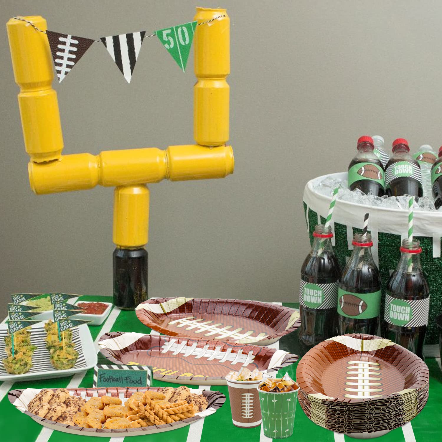 40Pcs 11 Inch Football Plates - Football Party Supplies for Game Day, Birthday, Tailgate & Family Gatherings - Perfect for Super Bowl, Sports Themed Parties & Home Decor
