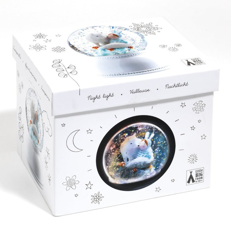 Lula & Pupi Snow Globe Nightlight - LED Musical Winter Wonderland Decor for Kids Room, Nursery, Christmas Gift - Perfect for Bedtime, Holidays & Relaxation