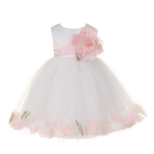 White With Light Pink Sash, Flower & Petals