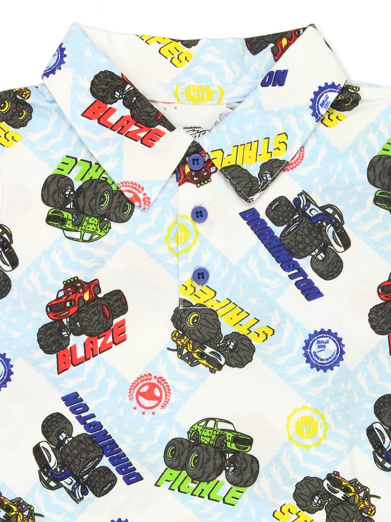 Blaze and The Monster Machines Boys Toddler Polo Shirt - Short Sleeve Collared Cotton Tee for Playtime & Preschool Adventures