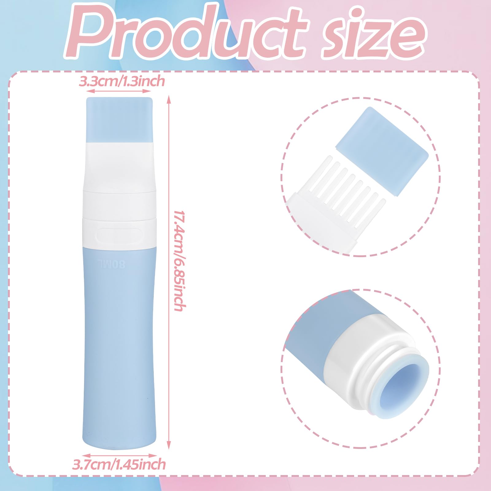 **Blue Silicone Root Comb Applicator Bottle with Lid - Hair Dye & Oil Applicator with Graduated Scale - Perfect for Salon, Home Hair Coloring & Scalp Treatments**