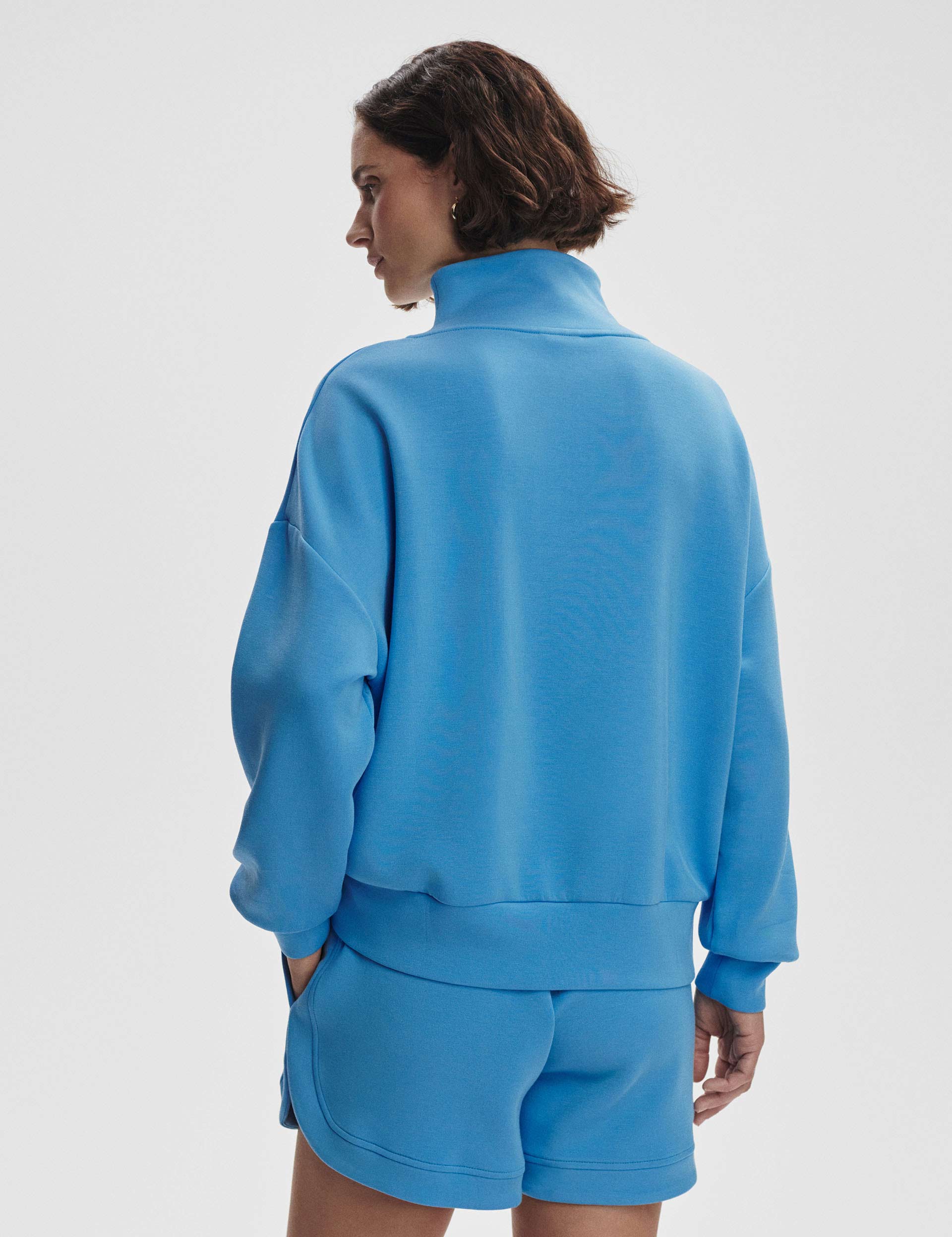Hawley Half Zip Sweatshirt for Men - Soft Cotton Pullover Hoodie in Azure Blue | Casual Wear, Outdoor Activities & Gym Workouts