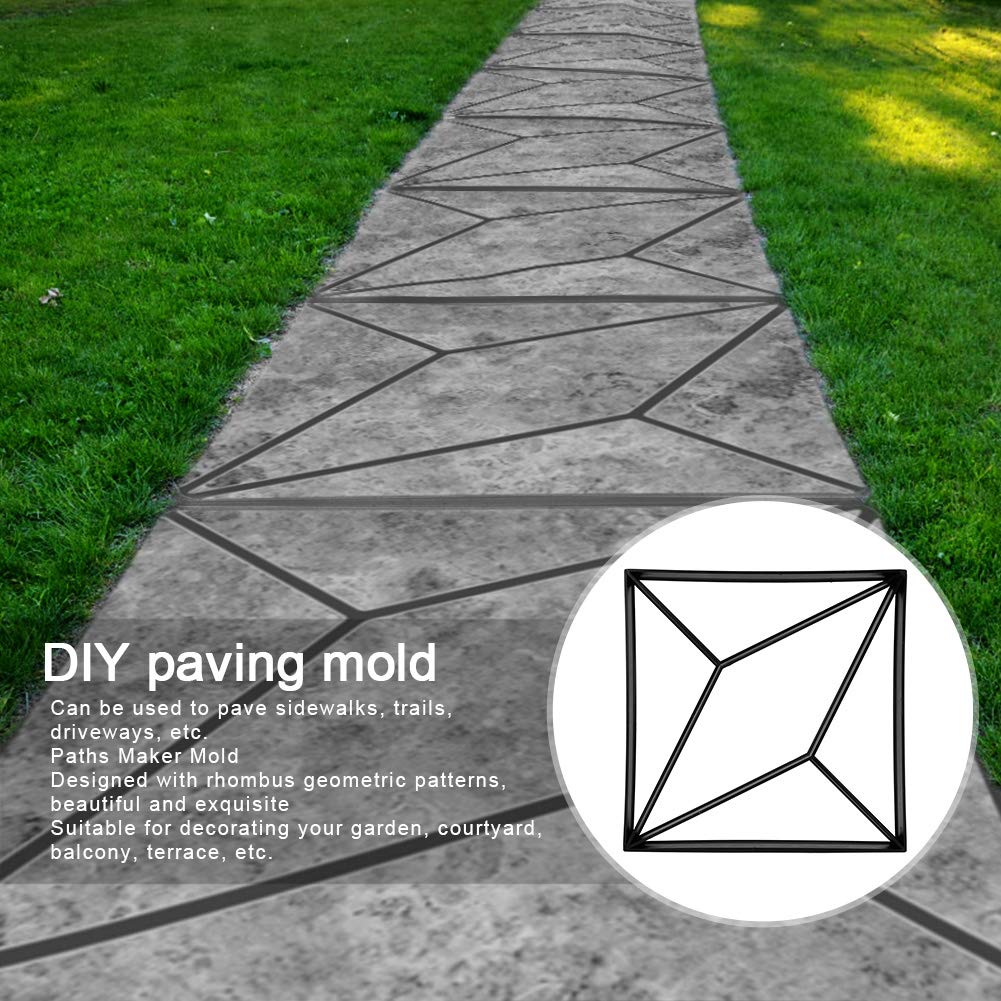 Rhombus Shape DIY Concrete Paving Tool - Reusable Cement Brick Mold for Garden Walkways & Patios - Perfect for Creating Decorative Pathways and Outdoor Flooring