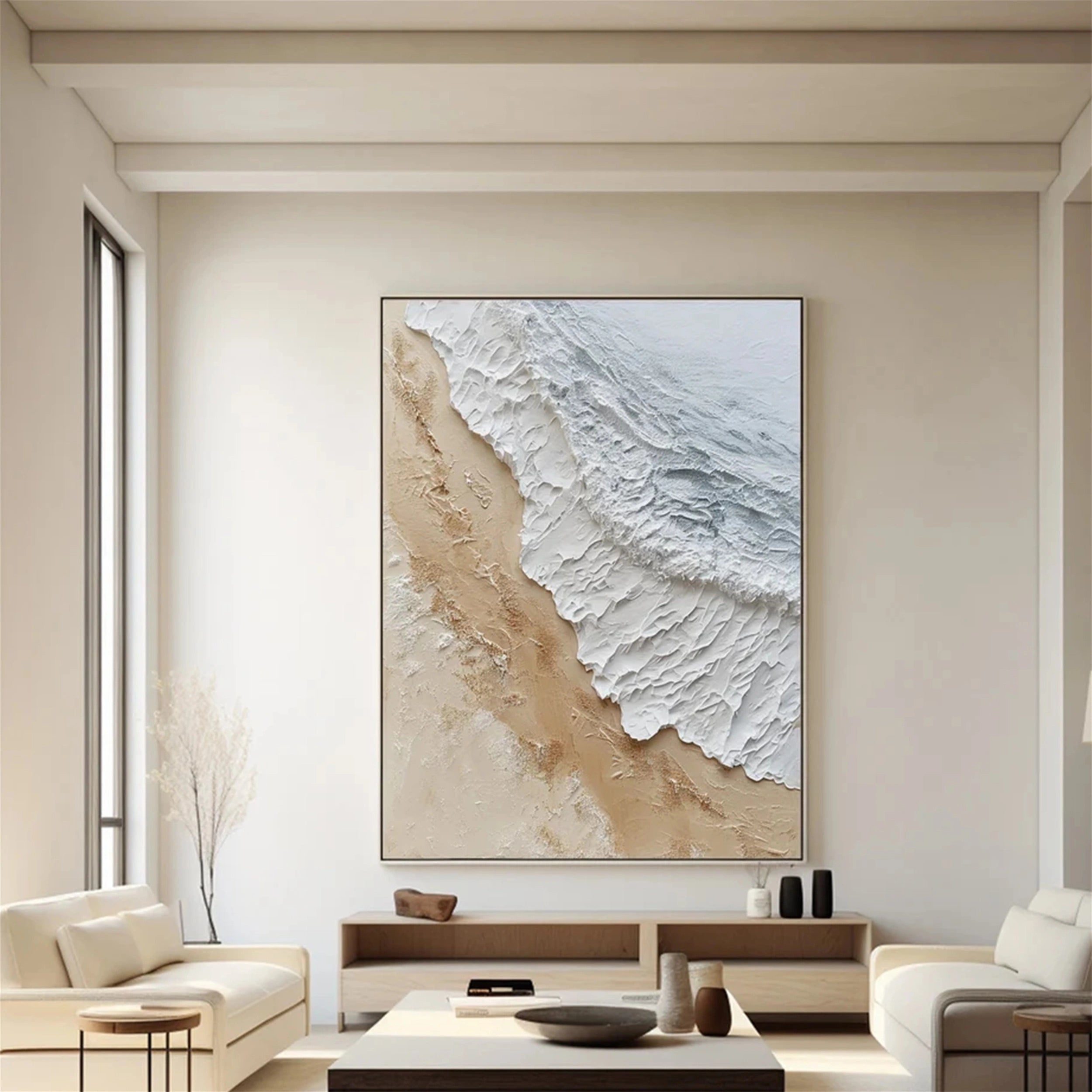 Ocean and Sky Painting #OS 084 - Handmade Canvas Wall Art for Home Decor, Office, Living Room & Bedroom