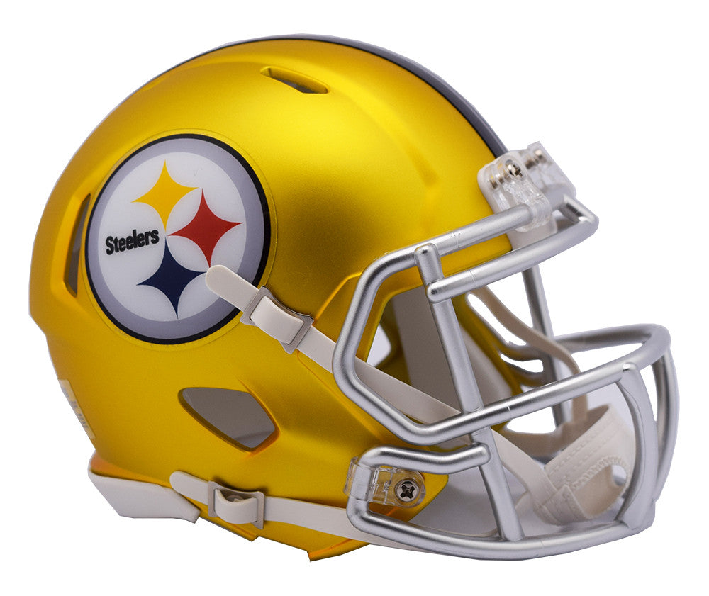 Pittsburgh Steelers Blaze Speed Mini Helmet - Collectible NFL Football Display for Fans & Home Decor | Perfect for Gifts, Man Cave, and Sports Memorabilia Collections