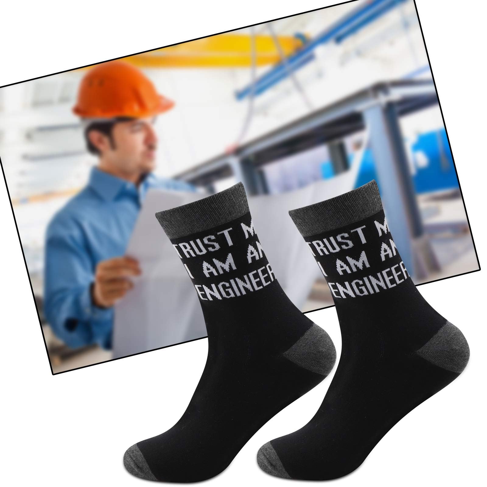 MBMSO Engineer Socks - 2 Pairs Funny Engineering Socks for Men & Women | Cool Geek Gifts for Engineers, Programmers & Tech Lovers | Perfect for Work, Gag Gifts & STEM Enthusiasts